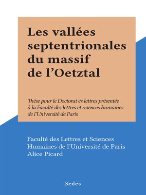 cover image of Les vallées septentrionales du massif de l'Oetztal